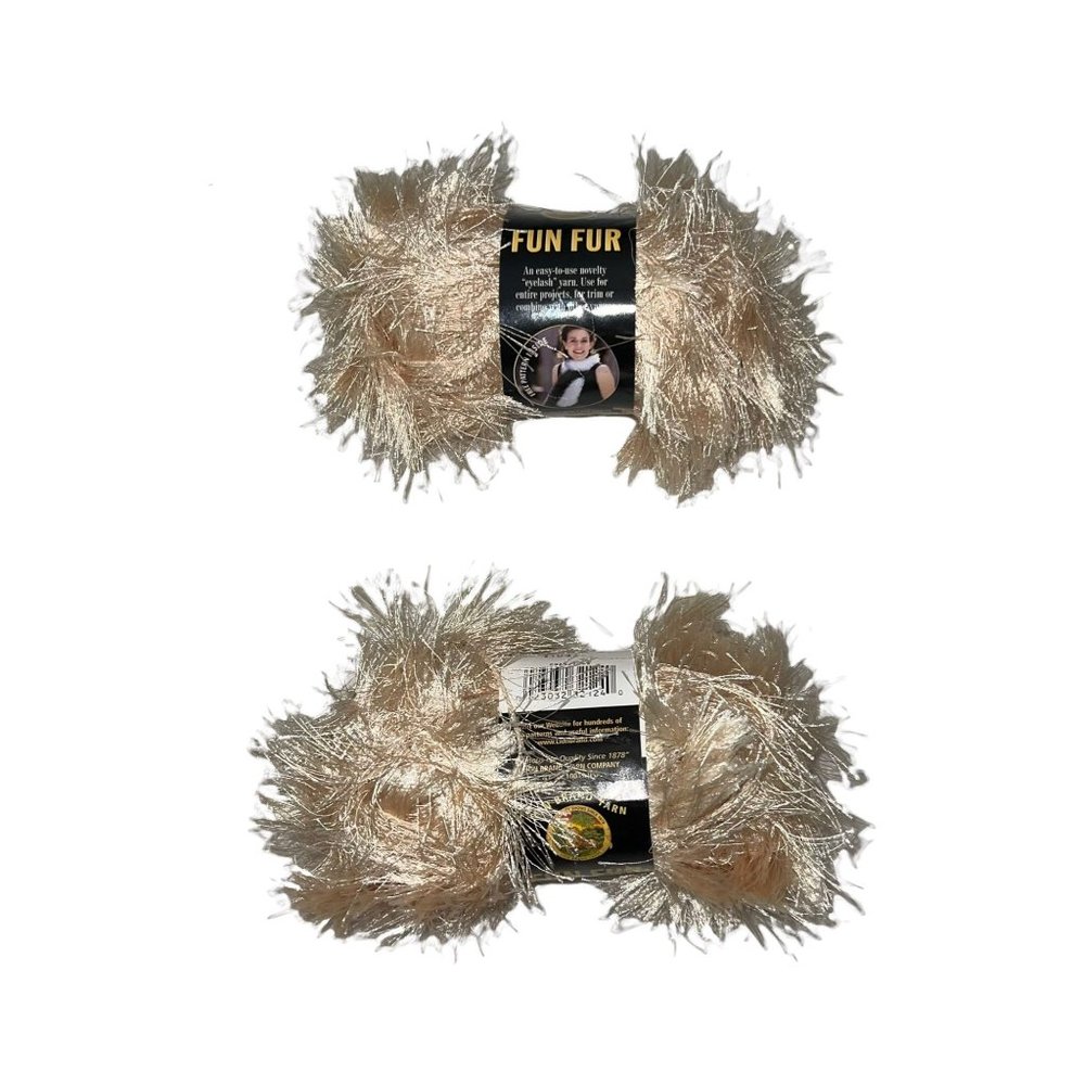 New Lion Brand Fun Faux Fur Lot 5 Skeins Red Black Champagne 5 Bulky 64 Yards - Picture 3 of 4